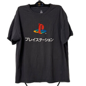 PlayStation Short Sleeve Tee - Dark Gray with Colorful Logo Size XL